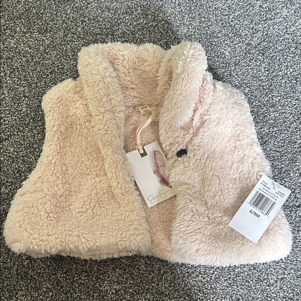 Jessica Simpson Kids Cream Fuzzy Vest